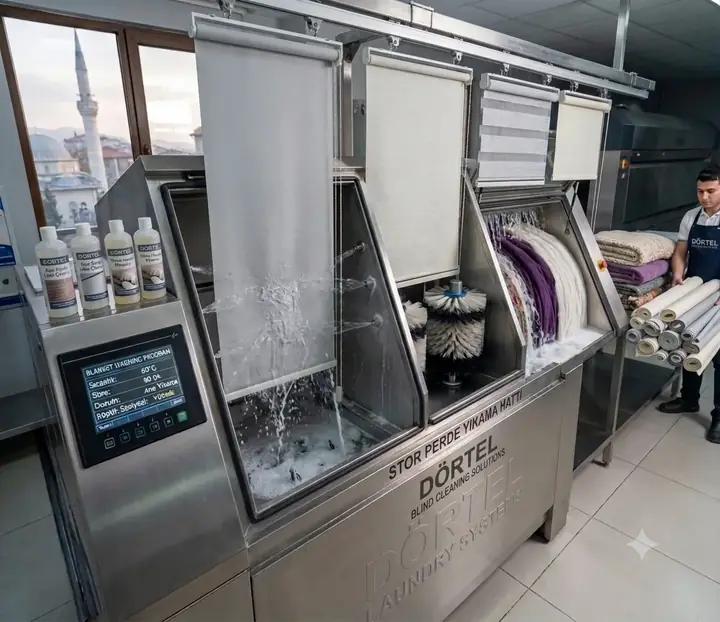 Stor ve zebra perde yıkama tesisinde perde temizliği